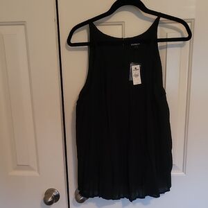 Express Black Pleated Tank Top